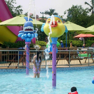 El equipo colorido de la fibra de vidrio del parque del espray de la carpa para los niños/los niños riega el patio