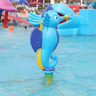 Hipocampo de la historieta del espray de los juegos del agua de la fibra de vidrio del equipo del parque del espray de los niños para el parque del agua
