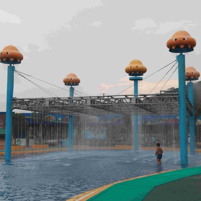 Equipo del parque del espray del grupo de la seta, tobogán acuático modificado para requisitos particulares de la fibra de vidrio para el parque del agua