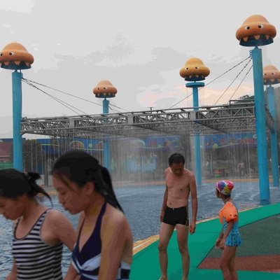 Equipo del parque del espray del grupo de la seta, tobogán acuático modificado para requisitos particulares de la fibra de vidrio para el parque del agua