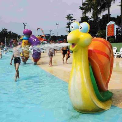 Equipo del parque del espray del juego del agua de la fibra de vidrio con el animal de la historieta formado