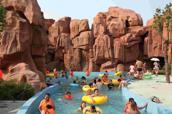 La profundidad perezosa de la anchura el 1m de 3M-6m de la piscina del río del parque material del agua del ventilador/modificó el tobogán acuático para requisitos particulares