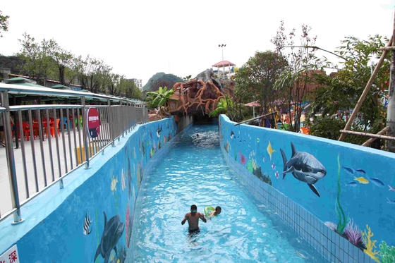 Río perezoso del agua del parque del juego grande de la aguamarina con la máquina de la onda del relajante