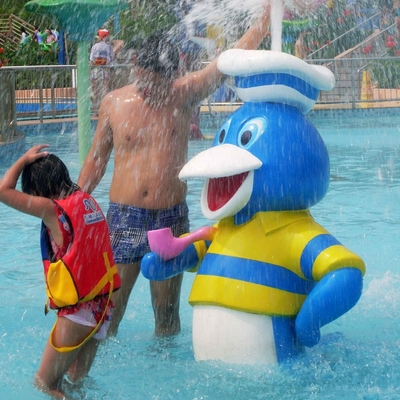 Juegos al aire libre de la fibra de vidrio del pato del espray del parque de los niños comerciales del equipo para el parque del agua