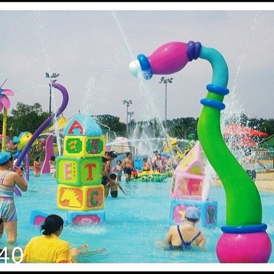 Juego modificado para requisitos particulares de la aguamarina del equipo del parque de la aguamarina, fibra de vidrio, icono del espray del girasol del PVC para el parque del agua