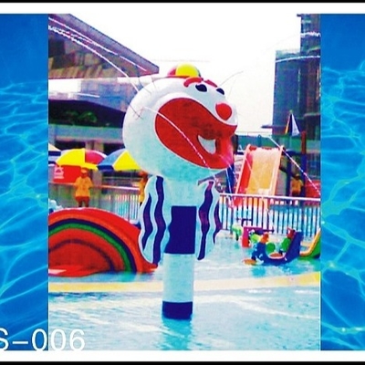 Play Station de la aguamarina del equipo del parque del espray del payaso de la fibra de vidrio para 3 - 5 personas para el parque del agua