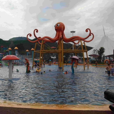 Equipo colorido 6100*6100*5000 del patio del agua del pulpo para la reconstrucción de la familia