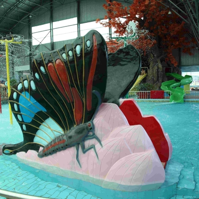 Toboganes acuáticos multicolores de la piscina, juegos al aire libre de los toboganes acuáticos de la mariposa de los niños para el parque del agua