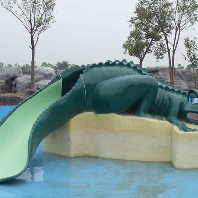 Pequeñas diapositivas de la piscina del agua de los niños, diapositiva del cocodrilo de la fibra de vidrio del parque del agua de la diversión