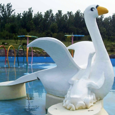 Juego modificado para requisitos particulares de la diapositiva del pollo del cisne para los niños, pequeñas diapositivas de la piscina de agua de la fibra de vidrio