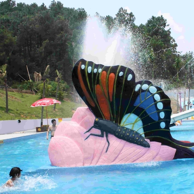 Pequeñas diapositivas multicoloras de la piscina de agua de la mariposa de los niños de la fibra de vidrio modificadas para requisitos particulares