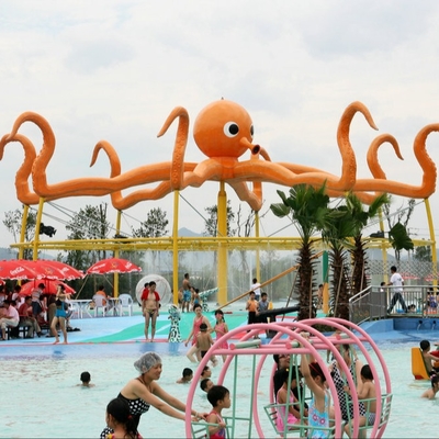 Espray al aire libre modificado para requisitos particulares del pulpo para el equipo de la fibra de vidrio de los artículos del parque del agua del juego de la aguamarina