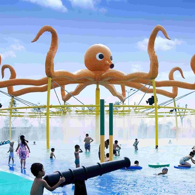 Espray al aire libre modificado para requisitos particulares del pulpo para el equipo de la fibra de vidrio de los artículos del parque del agua del juego de la aguamarina