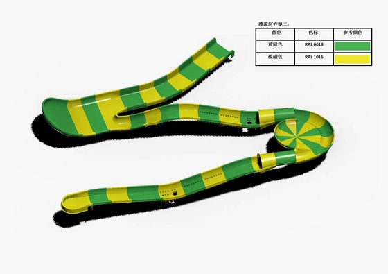 Fibra de vidrio para niños, toboganes de agua, montaña rusa, piscina al aire libre, toboganes de agua para la familia, con altura de seguridad en amarillo