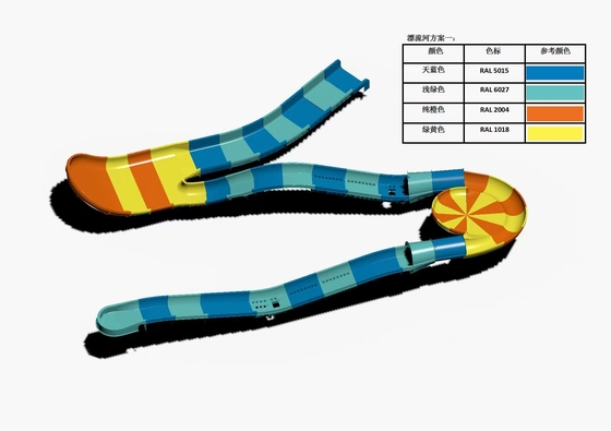 Fibra de vidrio para niños, toboganes de agua, montaña rusa, piscina al aire libre, toboganes de agua para la familia, con altura de seguridad en amarillo