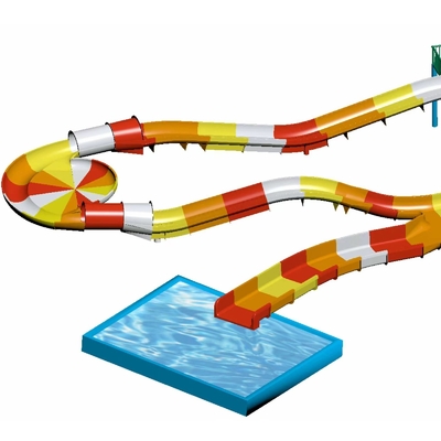 Fibra de vidrio para niños, toboganes de agua, montaña rusa, piscina al aire libre, toboganes de agua para la familia, con altura de seguridad en amarillo