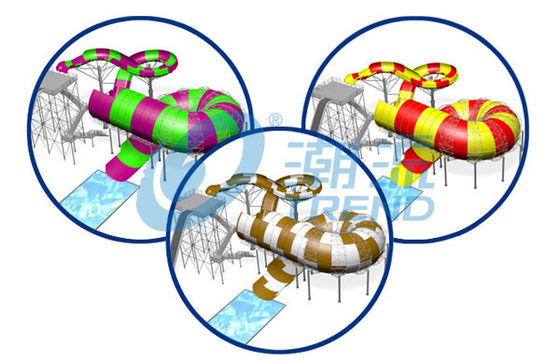 Tobogán acuático comercial de la anaconda para el waterpark de la diversión de la aventura/el tobogán acuático de la fibra de vidrio