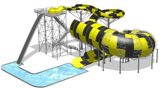 Tobogán acuático comercial de la anaconda para el waterpark de la diversión de la aventura/el tobogán acuático de la fibra de vidrio