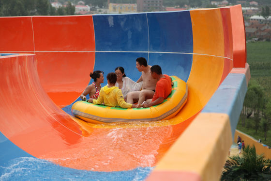 Colorido sobre los toboganes acuáticos de tierra de la fibra de vidrio, diapositiva de la piscina de la fibra de vidrio para el parque gigante del agua