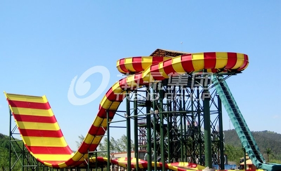 Toboganes acuáticos de encargo de Funnuy, diapositiva de la aguamarina del bumerán del parque de atracciones para la diversión de la familia de 2 personas