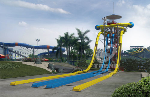 Tobogán acuático fácil del cuenco del espacio de los toboganes acuáticos de la fibra de vidrio de la instalación para el parque del agua
