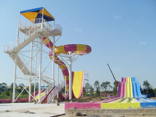 Cutomized Fiberglass Boomerang Water Slide for 2 Riders for hotel resort Vison Waterparks