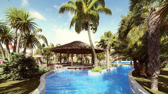 Gran complejo turístico de fibra de vidrio parque de diversiones reosrt tobogán acuático con