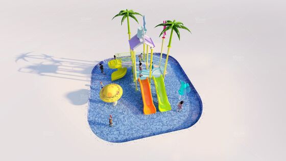 Parque acuático temático estilo océano de 6,3 m * 6,3 m * 4,5 m con 12 meses de garantía para zona de juegos acuáticos