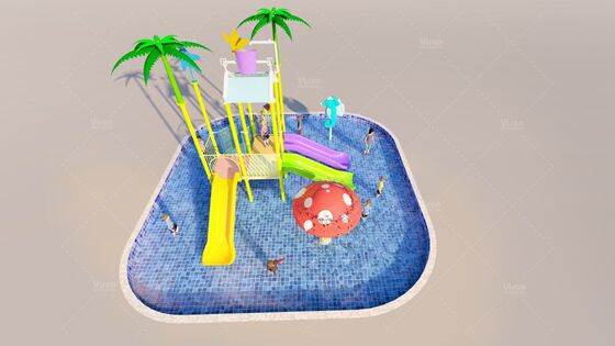 Parque acuático estilo océano con tamaño de 6,3 m x 6,3 m x 4,5 m y más de 10 años de vida útil para parques de diversión acuática