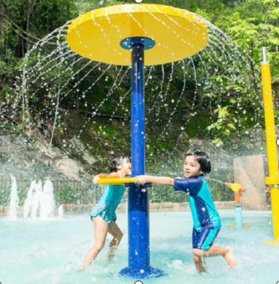 Equipo de juegos acuáticos para niños con estructura de acero galvanizado en caliente, tobogán de fibra de vidrio resistente a la corrosión y diseño de seguridad para aguas poco profundas