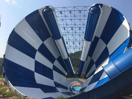 Abyss Slide AB-01 Fiberglass Water Slide with 4-Person Clover Raft and 18m Diameter Horn Body from 15m Platform