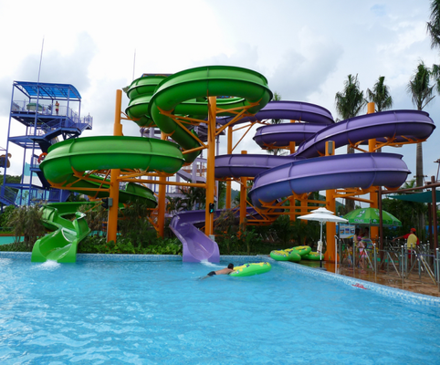 Deslizamiento de agua en espiral personalizado de múltiples carriles para parques acuáticos - Fabricante auditado por SGS