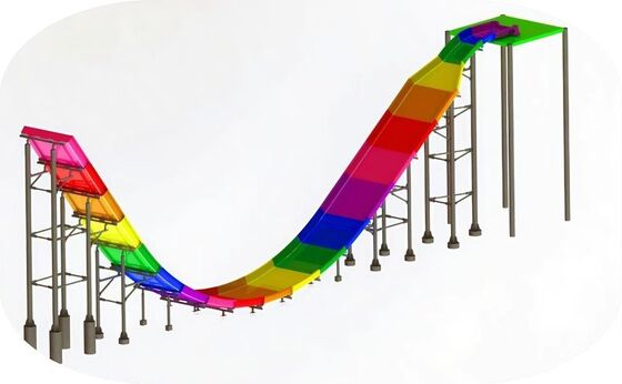 Deslizamiento de agua en forma de U con pared vertical de caída de 90 °, altura de plataforma de 12 m y balsa para 2 personas para buscadores de emoción
