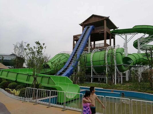 Python Water Slide with 18m Platform and 6-Person Raft on a Wide Flume for Thrilling Rides