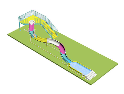 Los toboganes de agua en espiral para niños para el parque acuático Material de fibra de vidrio