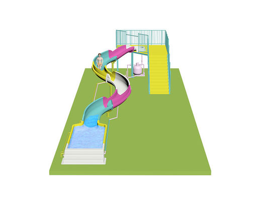 Los toboganes de agua en espiral para niños para el parque acuático Material de fibra de vidrio