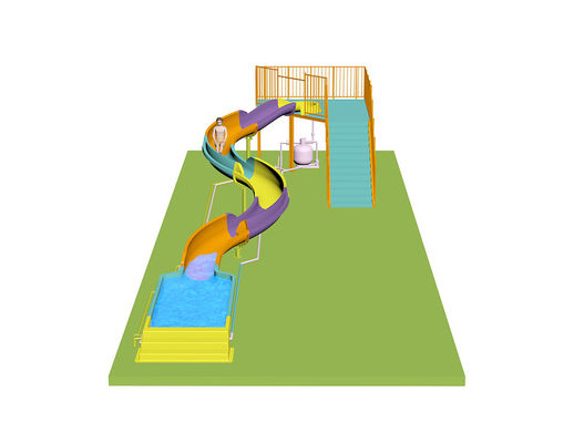 Los toboganes de agua en espiral para niños para el parque acuático Material de fibra de vidrio