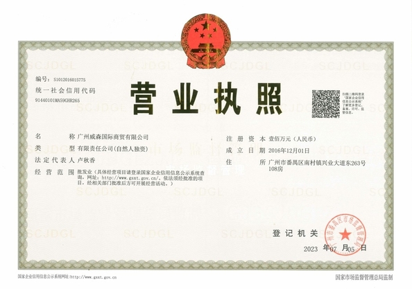 CHINA GUANGZHOU VISON INTERNATIONAL WATER PARK EQUIPMENT CO.,LTD certificaciones